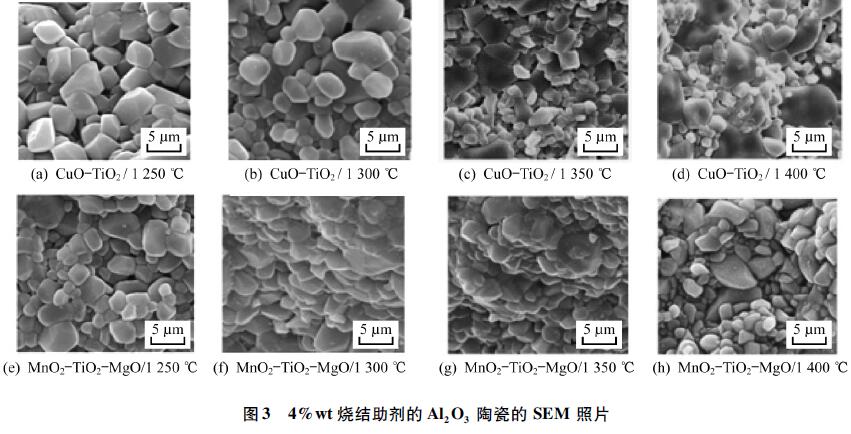 圖3 4%wt 燒結助劑的氧化鋁 陶瓷的SEM 照片